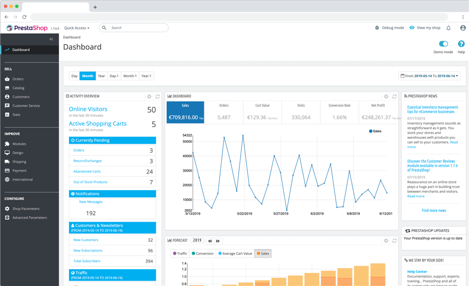 Интернет магазин на Prestashop