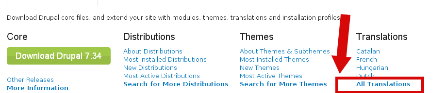  Поиск руссификатора Drupal